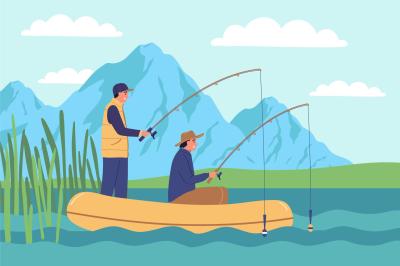 Illustration chasse et pêche